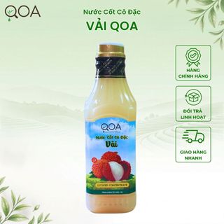 Nước Cốt Cô Đặc Vải QOA (Chai x 1000gr) Đậm Vị Vải, Nguyên Liệu Tự Nhiên