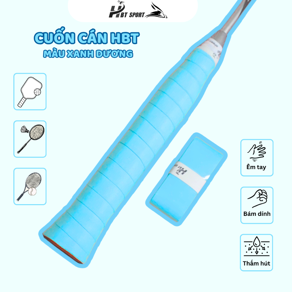 Combo 5 Quấn Cán HBT Màu Ngẫu Nhiên, Cuốn Cán Cầu Lông Thấm Hút Mồ Hôi