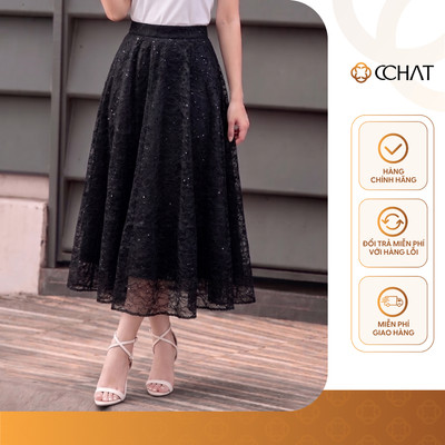 Chân Váy 𝐂𝐂𝐇𝐀𝐓 Dáng Xòe Sola Cán Kim Sa Sang Trọng Chất Liệu Cao Cấp 16CDR2029XT