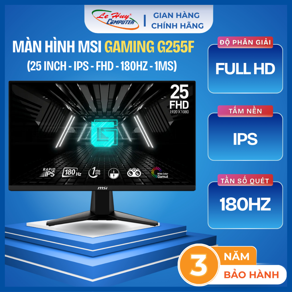 Màn Hình Gaming MSI G255F 24.5 inch FHD IPS 180Hz 1ms - Hàng Chính Hãng
