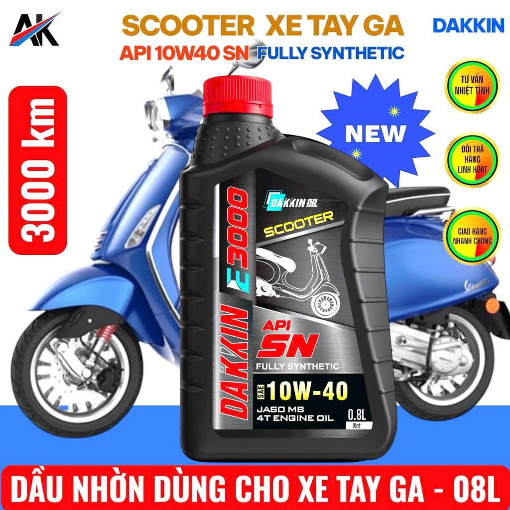 DẦU NHỚT DAKKIN E3000 SCOOTER 10W40 SN CHAI 0,8L