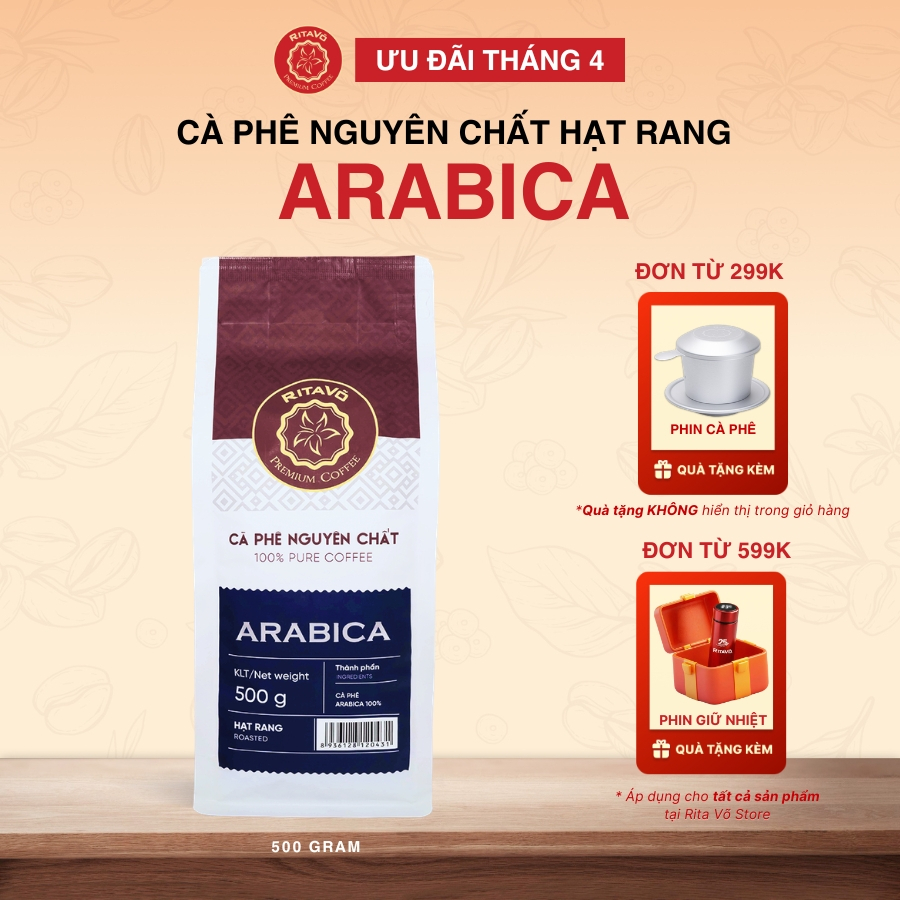 Cà phê hạt rang Rita Võ Cafe Arabica 500g