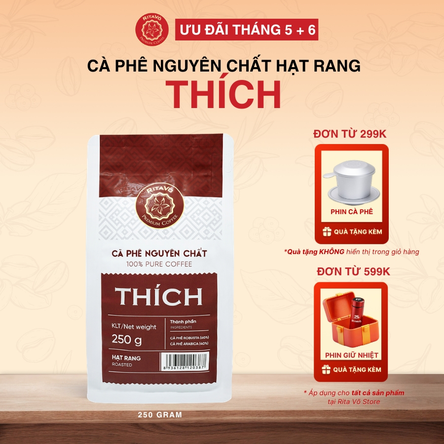 Cà phê hạt rang Rita Võ Cafe Thích 250g