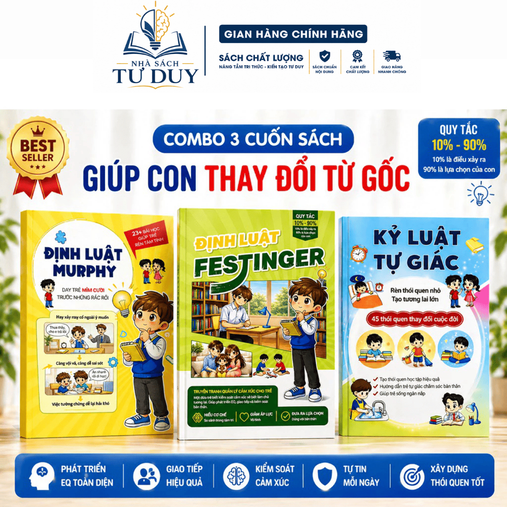 Combo 3 Cuốn : Định Luật Festinger + Kỷ Luật Tự Giác + Định Luật Murphy - in màu ( có bán lẻ )