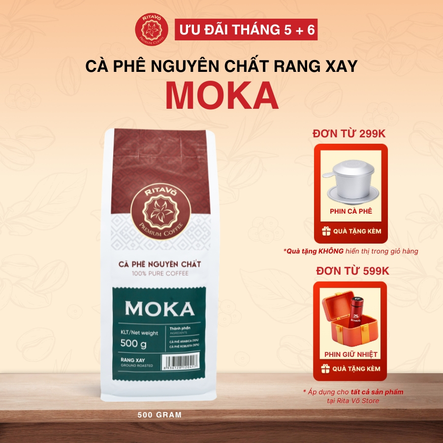 Cà phê rang xay Rita Võ Cafe Moka 500g