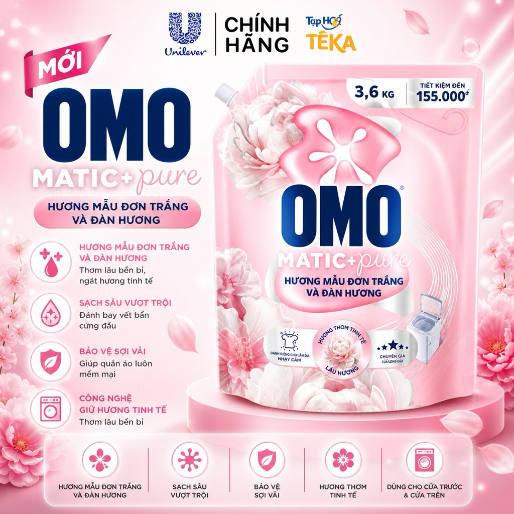 Nước Giặt OMO MATIC 3.6KG Cửa Trên | Cửa Trước