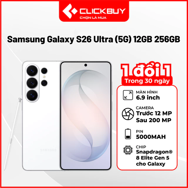 Điện Thoại Samsung Galaxy S26 Ultra 5G 12GB/256GB Chính Hãng Chip Snapdragon 8 Elite Gen 5