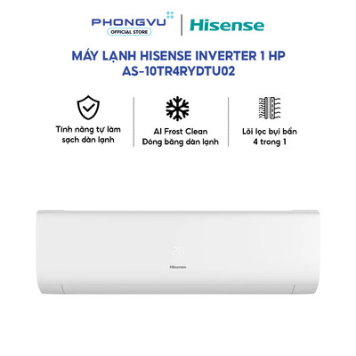 Máy lạnh Hisense Inverter 1 HP AS-10TR4RYDTU02 - 9200 BTU- Lọc 4 trong 1-Bảo hành 24 tháng