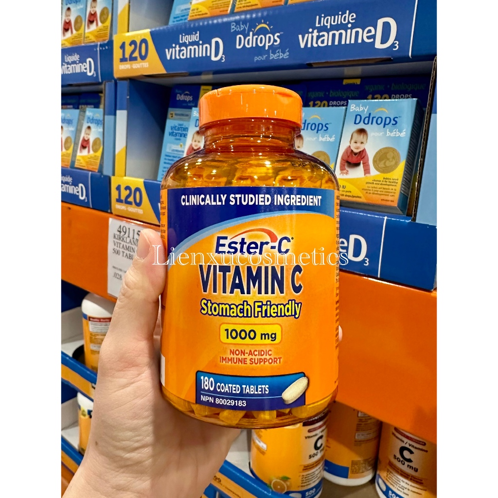 Viên nén Ester-C vitamin C 1000mg 180 viên; made in Canada