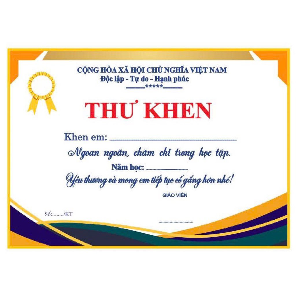 10 THƯ KHEN - GIẤY KHEN IN THEO YÊU CẦU (BI BON SHOP)