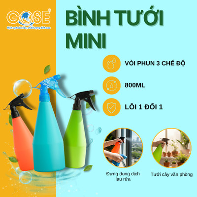 Bình xịt tưới cây 500ml, 800ml GOSE chất liệu nhựa PE cao cấp vòi nhiều chế độ nhiều công dụng