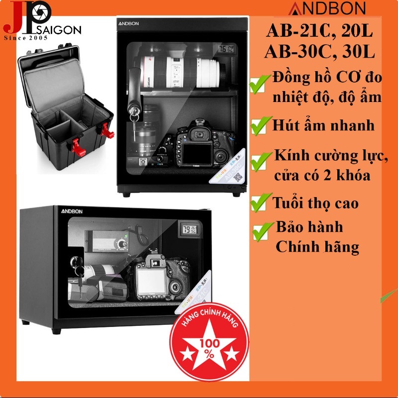 Tủ chống ẩm máy ảnh Andbon 20 Lít -30 Lít (AB-21C, AB-30C, AD-30S, B10)