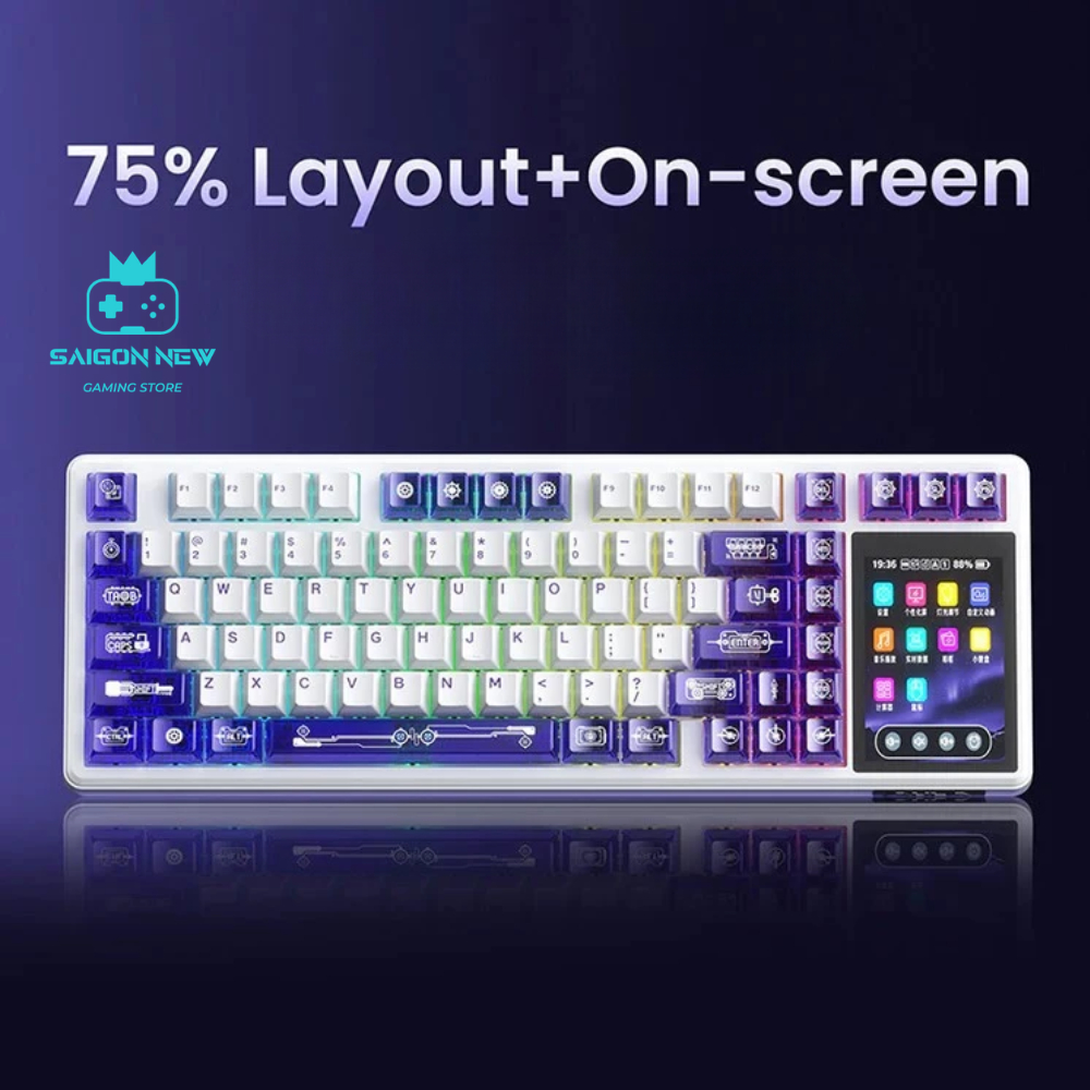 Bàn phím cơ Bluetooth AULA L99 phù hợp văn phòng,chơi game - Màn LED cảm ứng hiện đại - Pin 8000mAh - Hỗ trợ hotswap | BigBuy360 - bigbuy360.vn