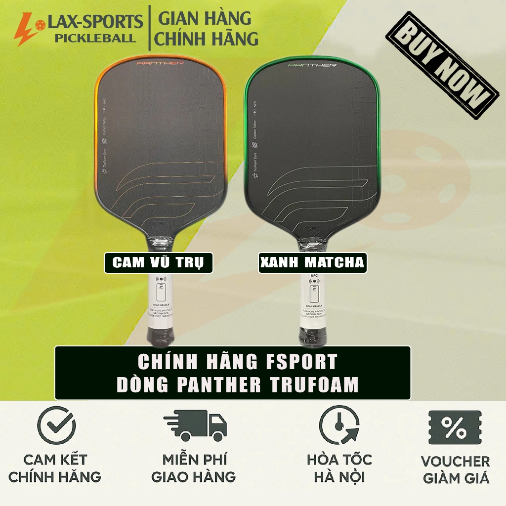 (Chính Hãng) Vợt Pickleball Fsport Panther Boom– Điểm Ngọt Rộng, Kiểm Soát Hoàn Hảo, Trợ Lực Cao