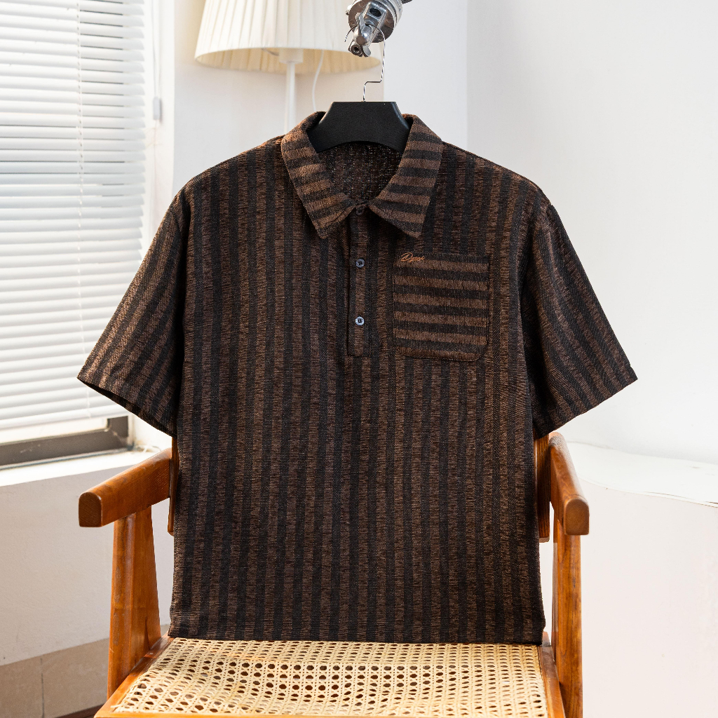Áo Sơ Mi Kẻ Sọc Cộc Tay Form Rộng Unisex - DYACI Chất Liệu Cao Cấp - DY04
