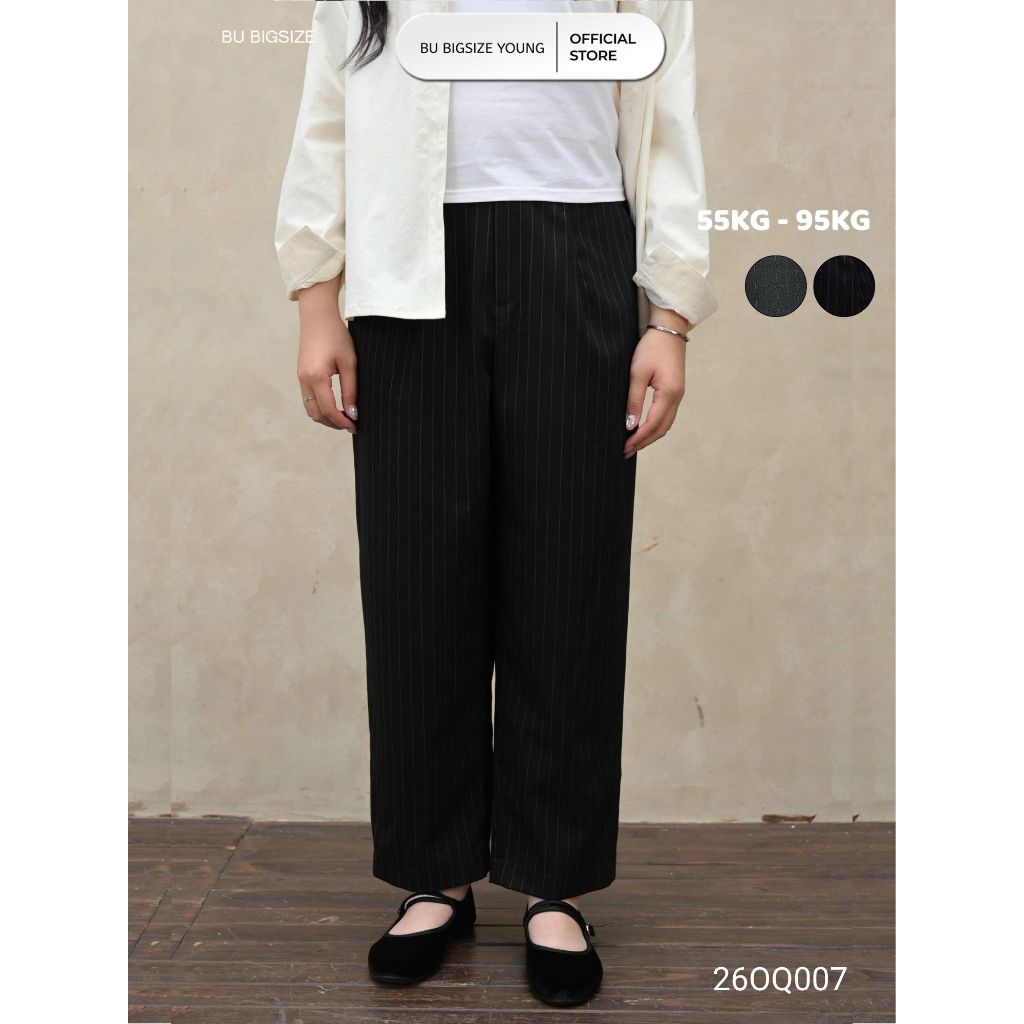 Quần baggy kẻ (55kg đến 95kg) - 26OQ007 - [BU Bigsize Young]