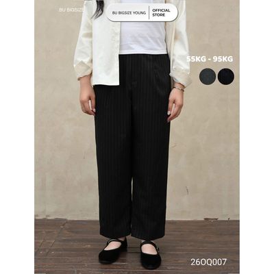 Quần baggy kẻ (55kg đến 95kg) - 	26OQ007 - [BU Bigsize Young]