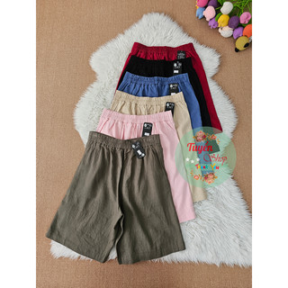 Quần ngố linen lưng nửa thun