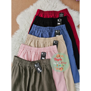 Quần ngố linen lưng nửa thun