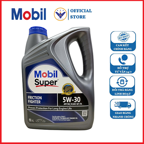 Dầu nhớt ô tô cao cấp Mobil Super Friction Fighter 5W30 Can 4L