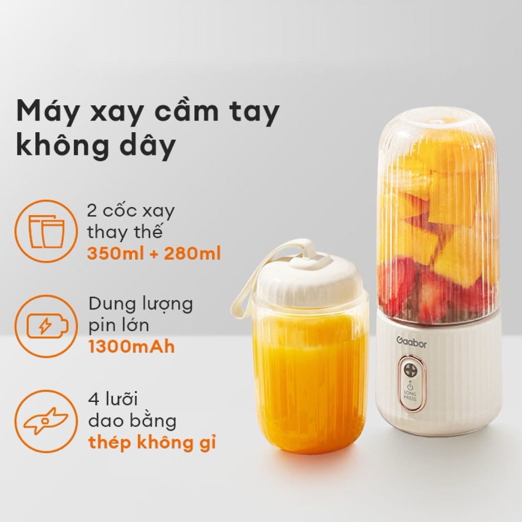 máy xay sinh tố cầm tay Gaabor FP03T-WH01A.