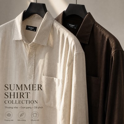 [MỞ BÁN] Áo sơ mi nam ROWAY PREMIUM vải viscose linen thoáng mát | dài tay linen ver2