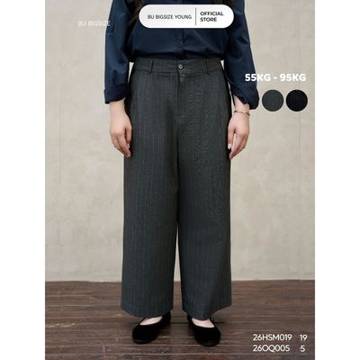 Quần ống đứng kẻ (55kg đến 95kg) - 26OQ005 - [BU Bigsize Young]