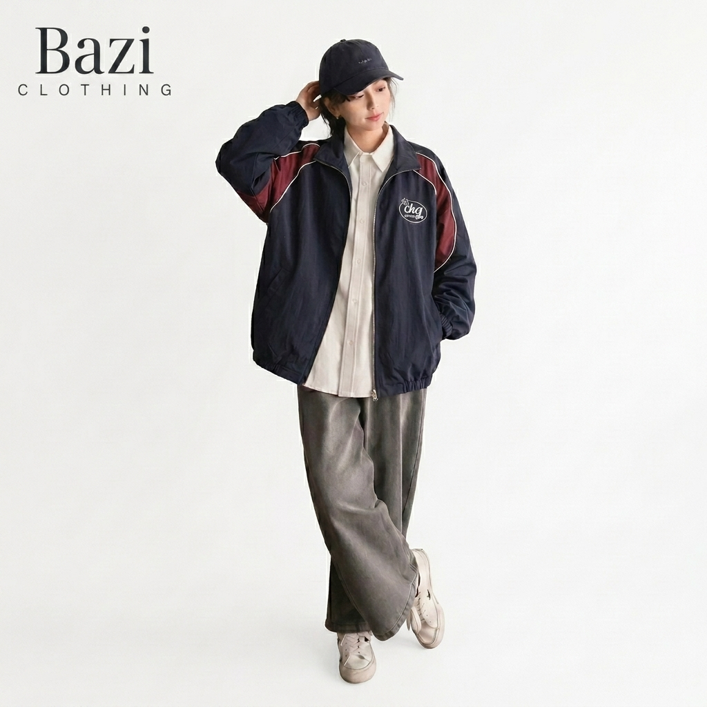 Áo Khoác Dù 2 Lớp Unisex Retro Jacket EKG [ BAZI CLOTHER ] - Phom Rộng Thoải Mái