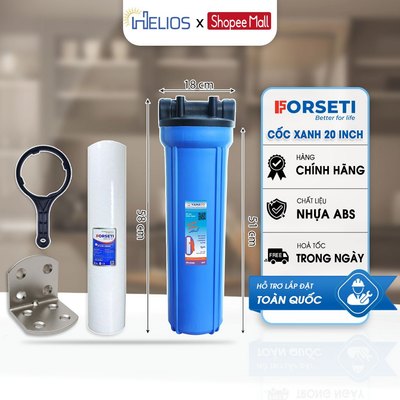Bộ Cốc Lọc Béo Đầu Nguồn 20 Inch Ren 34 Công Suất Lớn Bao Gồm Lõi Lọc PP, CTO, PVDF, Tay Gông