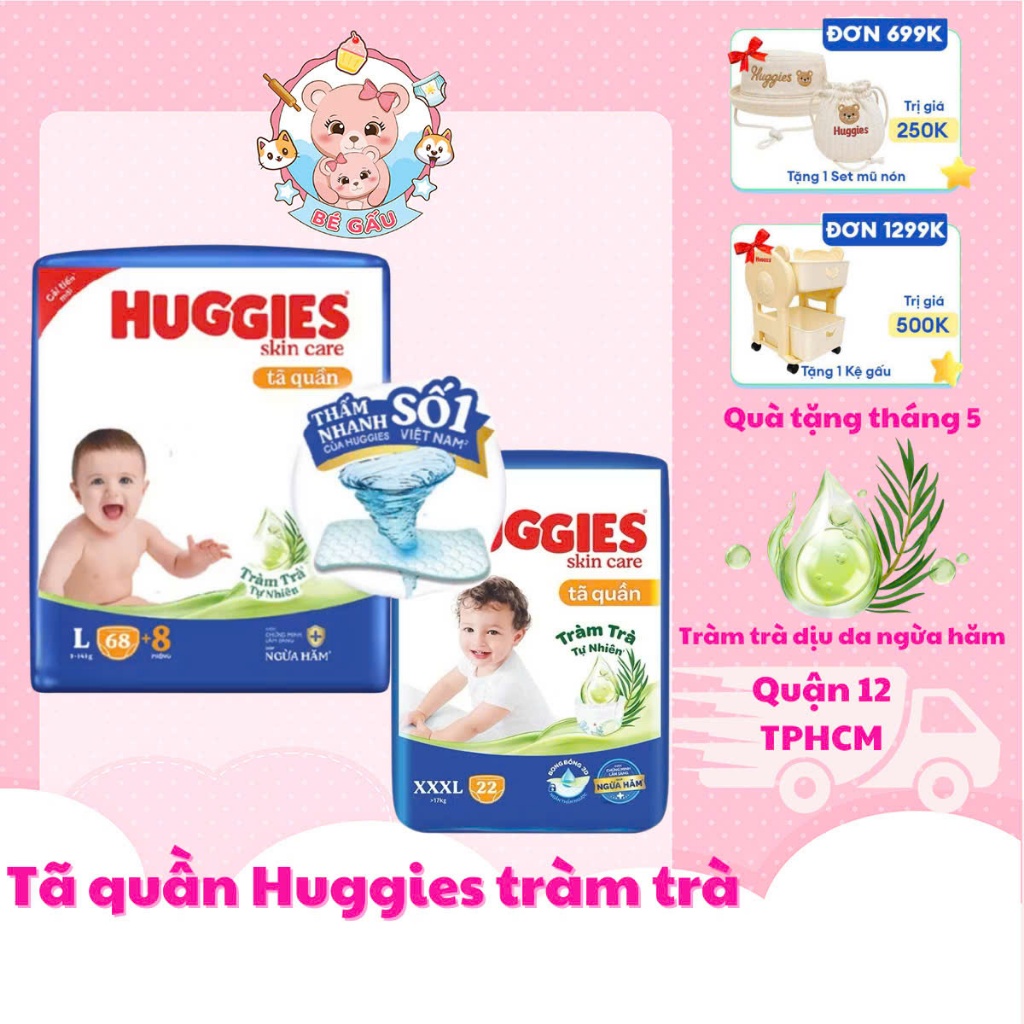 Tã quần Huggies skincare (tràm trà)