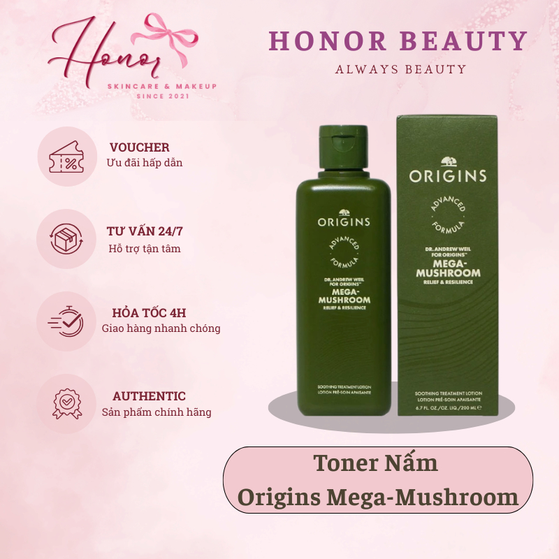 Toner Nấm ORIGINS Mega-Mushroom & Treatment Lotion Nấm 200ml