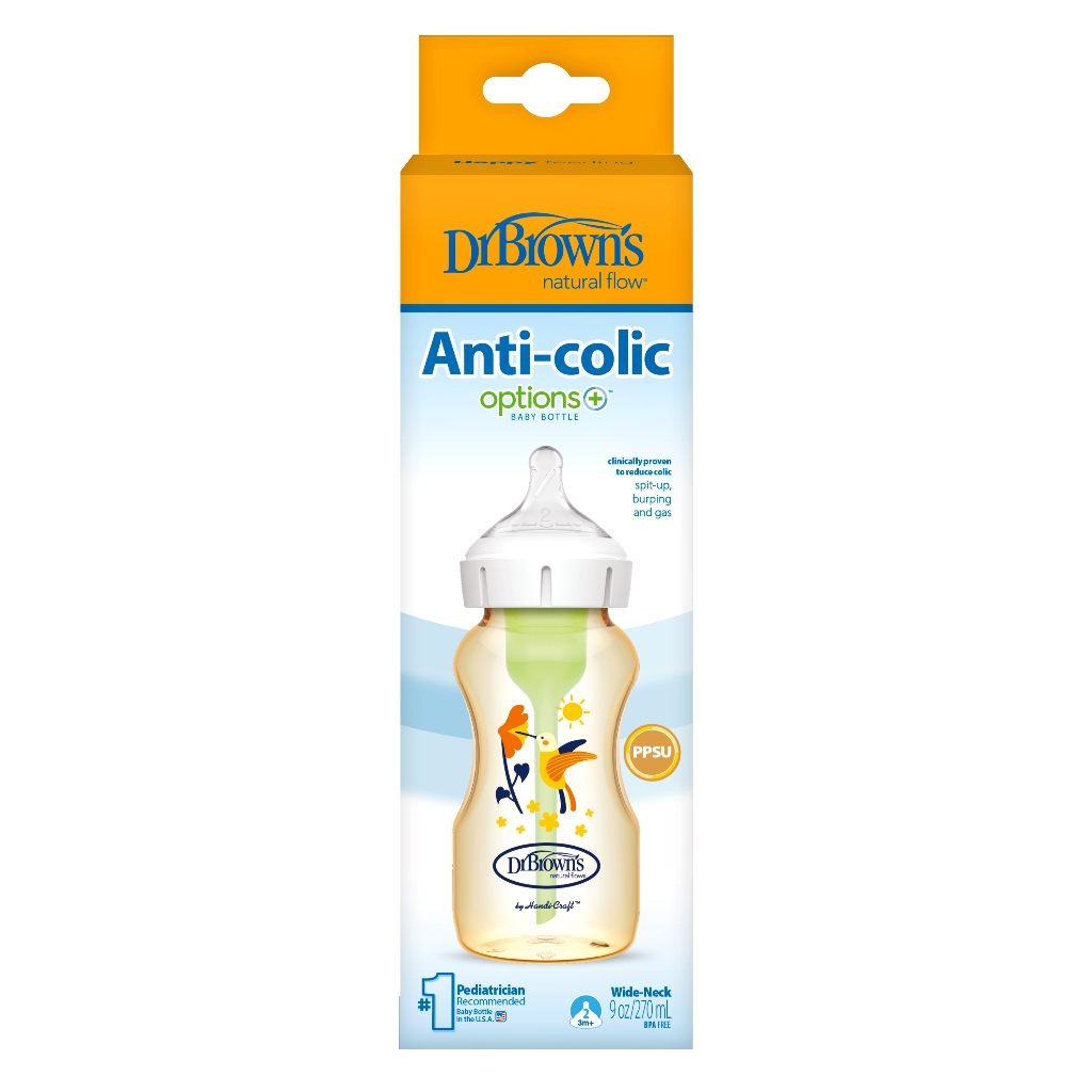 [ WB91620 ] Bình sữa Dr.Brown's cổ rộng, nhựa PPSU, 270ml