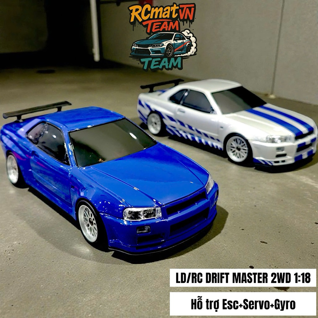 Xe điều khiển từ Drift  2.4G Japan Legend LD1899 RWD body kim loại có Gyro, phiên bản cao cấp Drift 