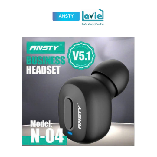 Tai Nghe Bluetooth Ansty N - 04 V5.1 - Black - Hỗ Trợ Nghe Nhạc 10 Giờ