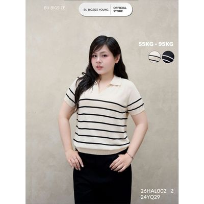 Áo polo kẻ bo gấu BIGSIZE (55kg đến 95kg) – 26HAL002 - [BU Bigsize Young]