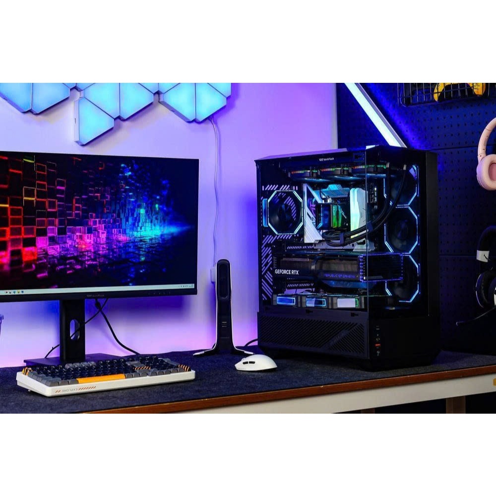 VỎ CASE PC DARKFLASH DY460 BLACK - white ( ko fan)