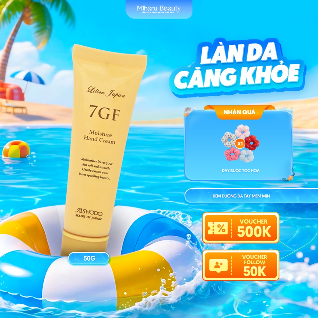 Kem dưỡng da tay mềm mịn tinh chất Peptide và Collagen - 7GF Moisture Hand Cream 50g