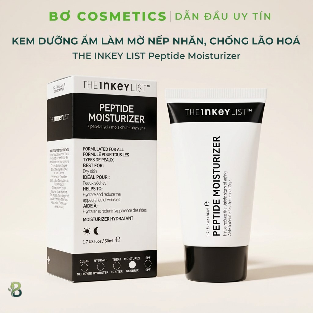 Kem Dưỡng Ẩm THE INKEY LIST Peptide Moisturizer Cấp Ẩm Mờ Nếp Nhăn