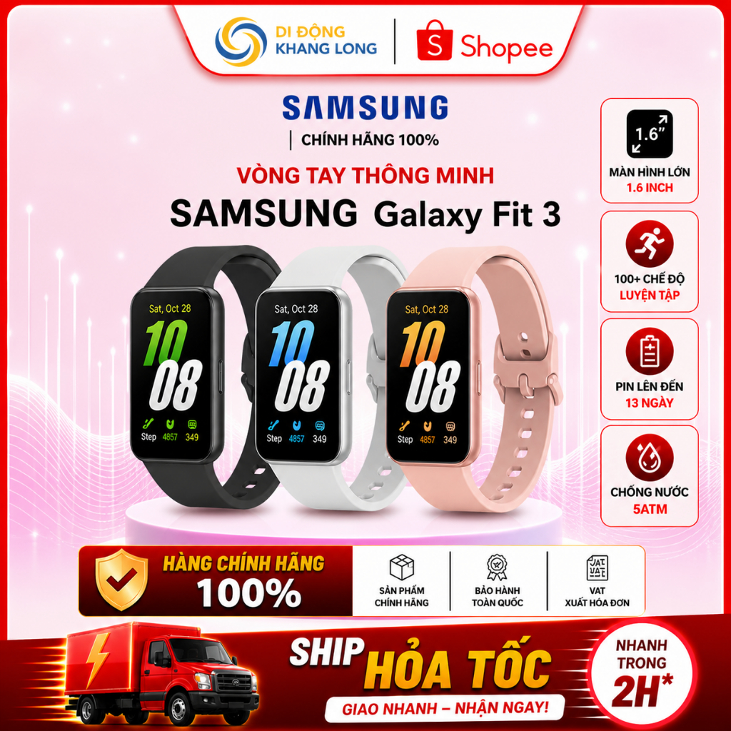 Vòng tay thông minh Samsung Galaxy Fit3 | FIT 3 - New Seal Samsung