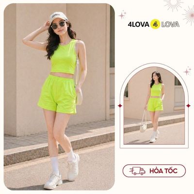Bộ Đồ Sát Nách Nữ Mặc Nhà 4LOVA Chất Thun Cotton Đồ Ngủ Cao Cấp, Bộ Quần Áo Nữ, Bộ Đồ Ngủ Nữ Mùa Hè