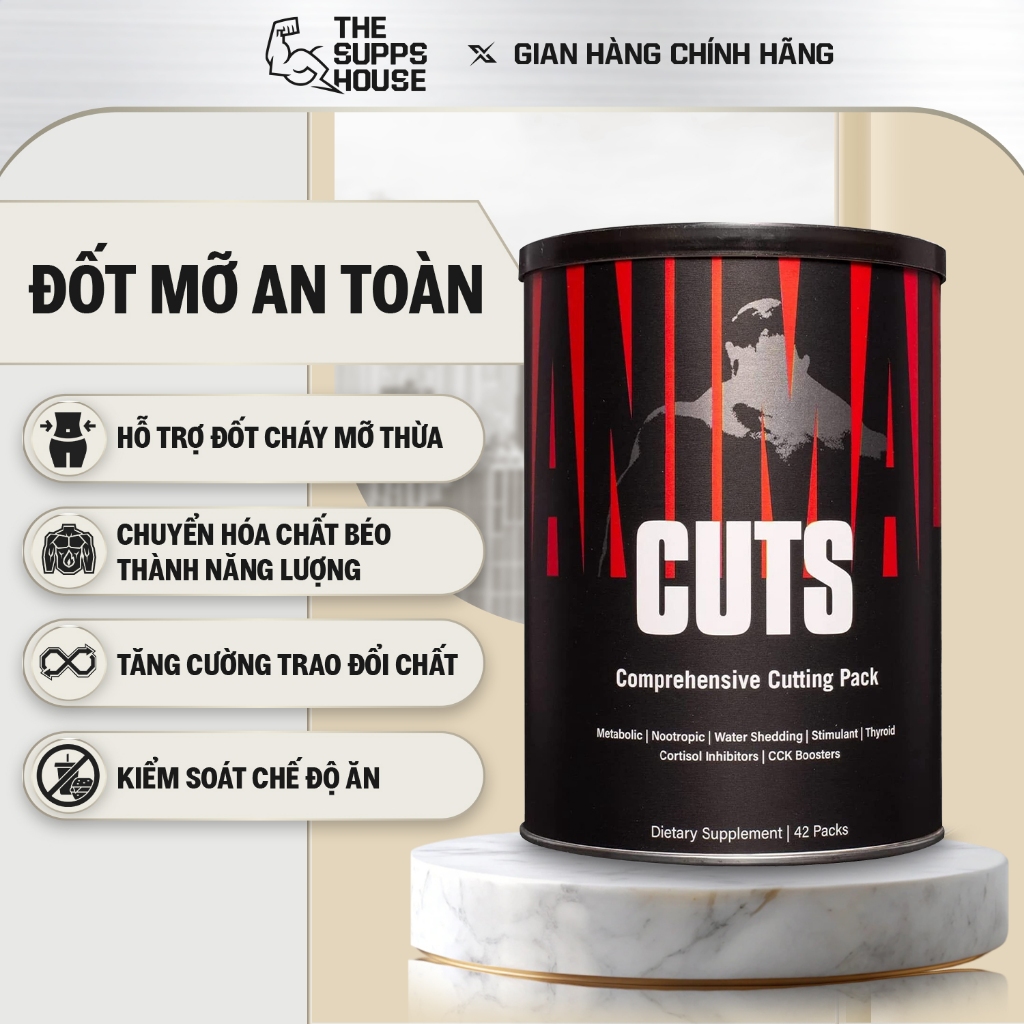 Hỗ trợ giảm mỡ Universal Animal Cuts ( 42 gói ) hỗ trợ chuyển hóa mỡ thành năng lượng