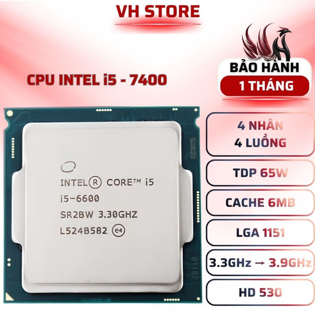 CPU Intel i5-7400 4C4T 3.5GHz LGA1151 - BẢO HÀNH 1 THÁNG - VHSTORE