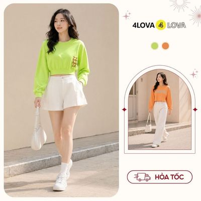Áo sweetter croptop nữ 4LOVA kiểu dáng trẻ trung phong cách dễ phối đồ EVA108