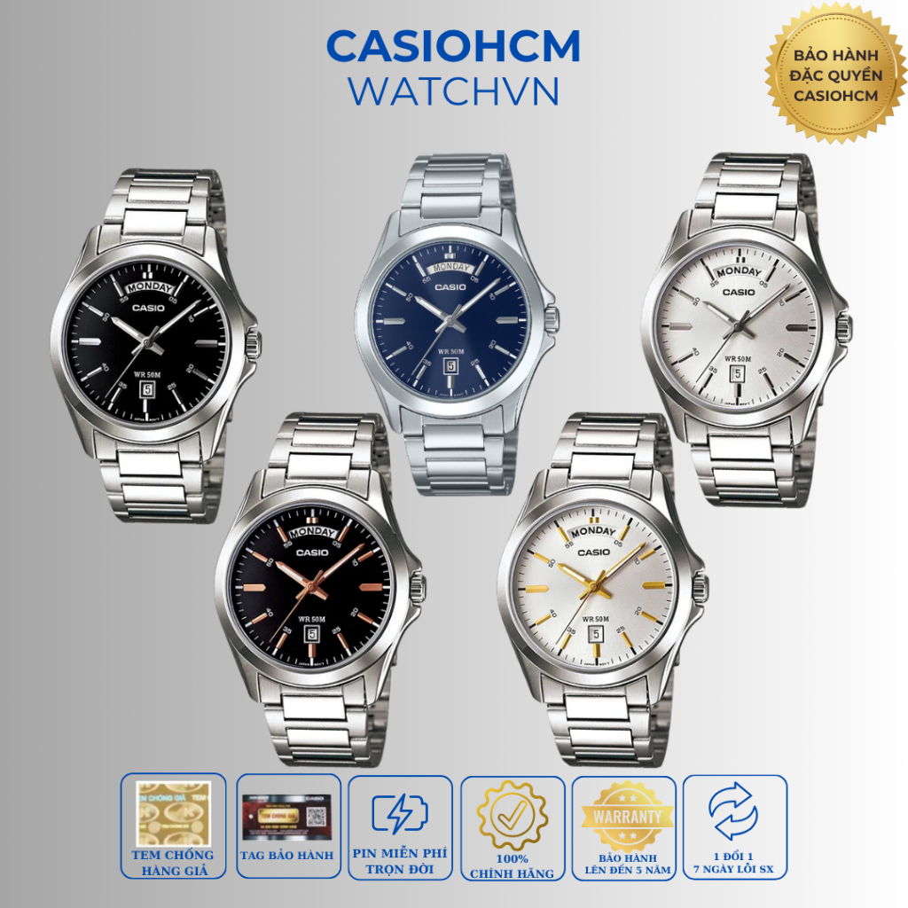 ĐỒNG HỒ NAM CASIO MTP-1370D Chính Hãng Kiểu dáng sang trọng Bảo hành 1 năm Pin trọn đời