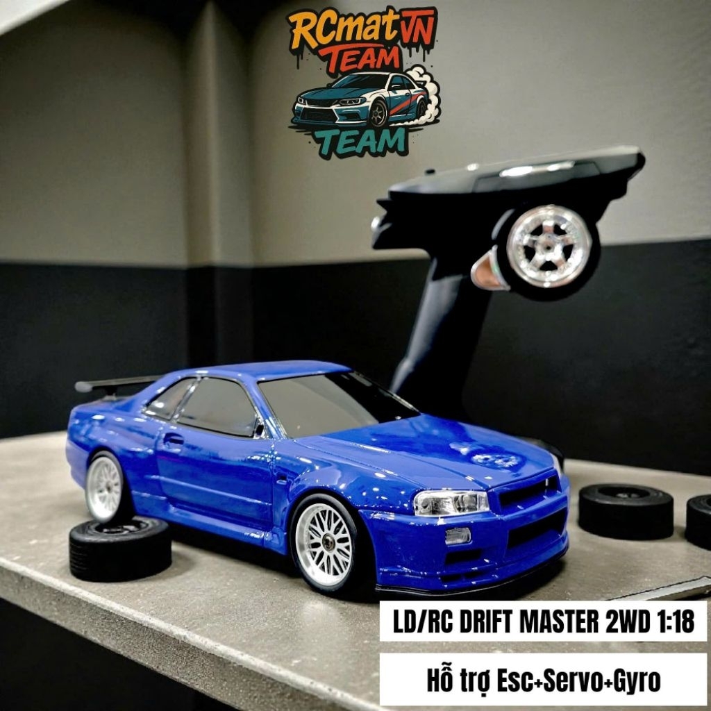 Xe điều khiển từ Drift  2.4G Japan Legend LD1899 RWD body kim loại có Gyro, phiên bản cao cấp Drift 