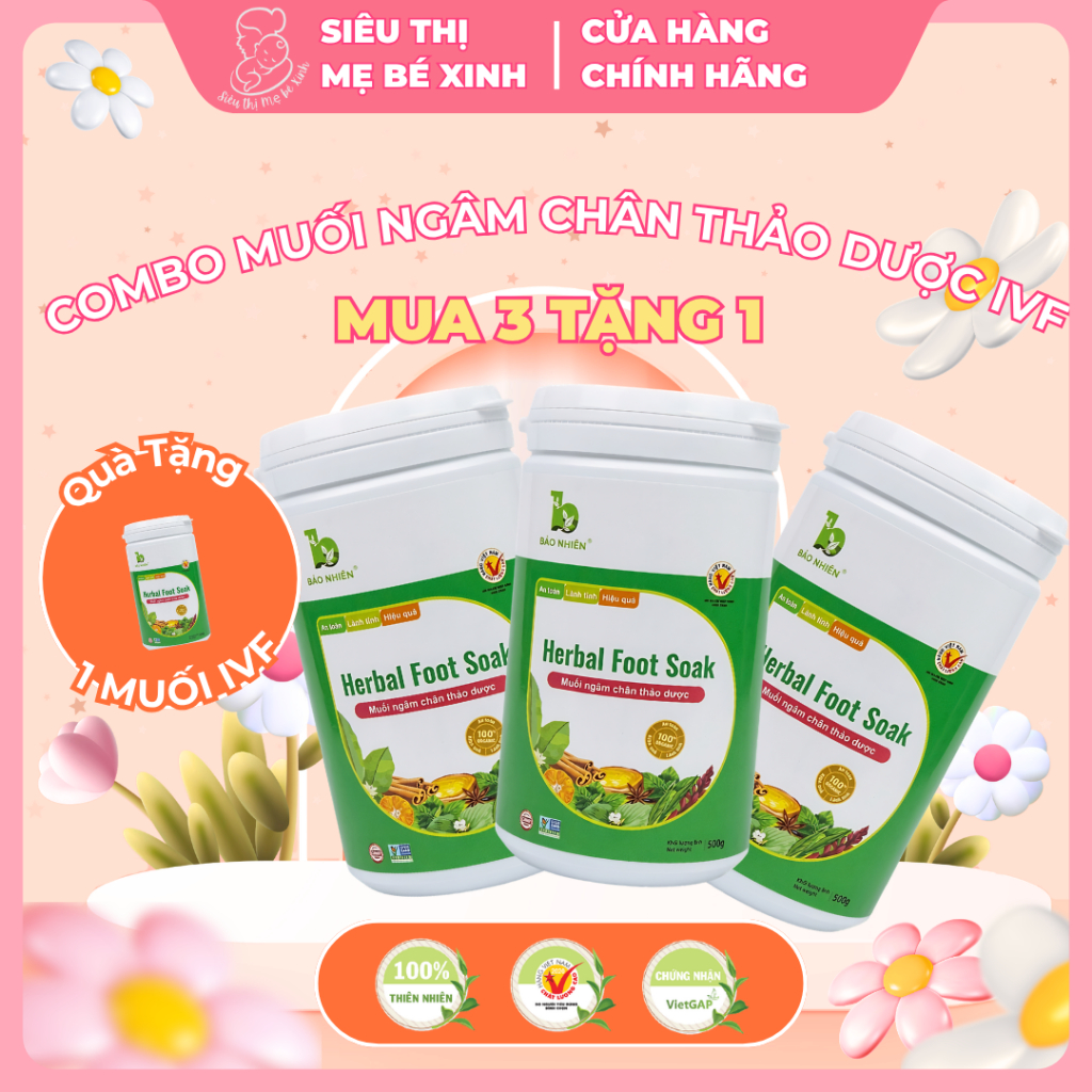 3 TẶNG 1 - Muối ngâm chân thảo dược IVF Bảo Nhiên - Giữ ấm tử cung cho người chuẩn bị làm IVF