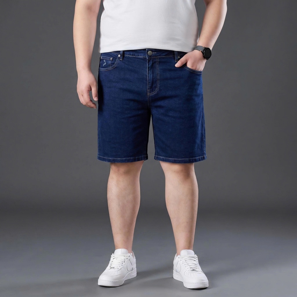 Quần Sooc Jean Big Size Nam 80-140kg AKYOO - Chất Jean Mền Mại Co Giãn 04 Chiều Size Đại Cho BigSize