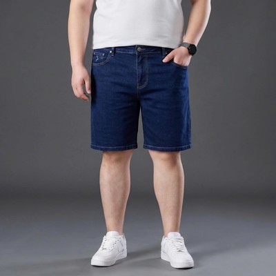 Quần Sooc Jean Big Size Nam 80-140kg AKYOO - Chất Jean Mền Mại Co Giãn 04 Chiều Size Đại Cho BigSize Việt SJ XANH