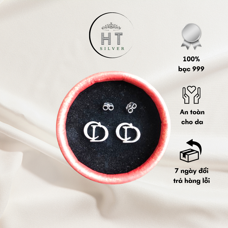 Khuyên tai nữ bạc S990 hình chữ C-D