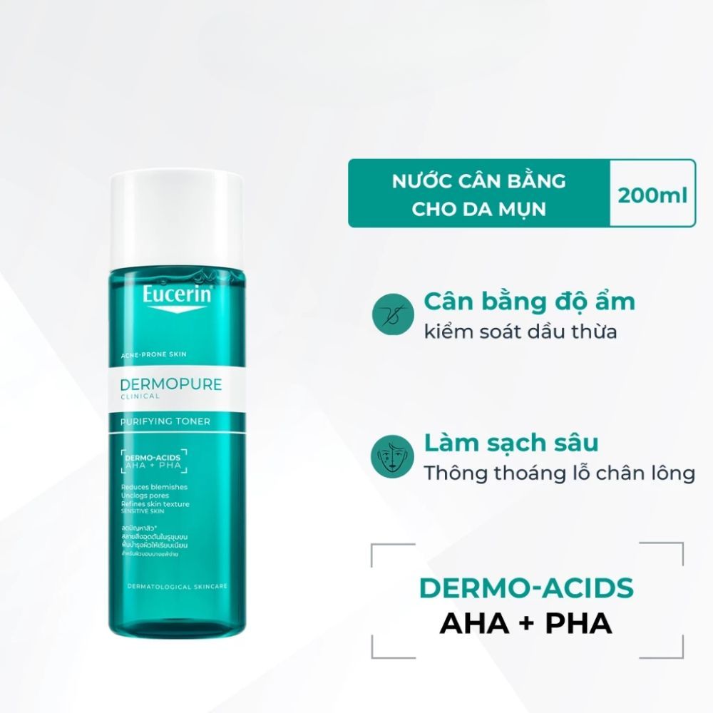 Ảnh 2 của Nước cân bằng da Eucerin DermoPure Clinical Purifying Toner giúp cân bằng độ ẩm, kiểm soát dầu thừa